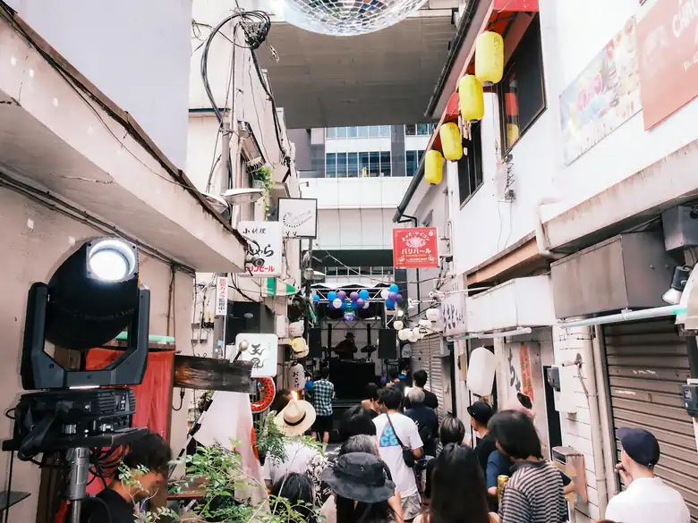 Sangenjaya backstreets during the festival